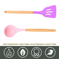 thumbnail image 3 of Sistema del silicón de los utensilios de la cocina, utensilios de cocina resistentes al calor con la manija de madera, utensilio de cocina antiadherente, 3 of 5