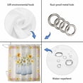 thumbnail image 5 of Yellow White Daisy Bathroom Shower Curtains with 12 Hooks Polyester Waterproof Shower Curtain for Stalls and Bathtubs Spring Pastoral Botanical Flowers Decorative Bathroom Curtain 48x72 Inches, 5 of 9