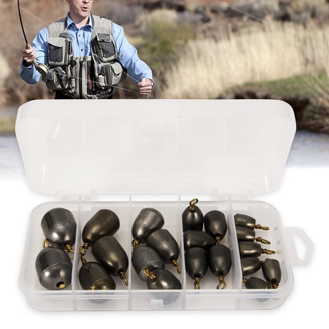 20Pcs/Set 360 Degree Rotatable Fishing Weight High Hardness Iron Reliable Rust-proof Fishing Casting Tool for Angling