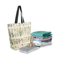 thumbnail image 2 of FORMRS Womens Canvas Tote Bag with Zipper Inner Pocket Shoulder Handbag, Beige Wildflowers, 2 of 7