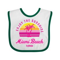 Inktastic Summer Enjoy the Sunshine Miami Beach Florida in Pink Boys or Girls Baby Bib