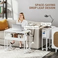 thumbnail image 4 of HOMCOM Small Folding Desk, 31.5" Foldable Computer Desk with Storage Bag, Shelf and Wheels for Small Spaces, Home Office, Easy Assembly, White, 4 of 10