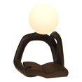 thumbnail image 3 of Lámpara de noche Yinane con estatua de pensador decoración mesa escultura de resina Negro, 3 of 8