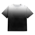 thumbnail image 4 of Cuoff Men's Large Size Loose Casual Gradient Short Sleeve Round Neck T-Shirt Top Black 4X, 4 of 5