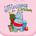 thumbnail image 4 of Inktastic I want a Hippopotamus for Christmas Boys or Girls Baby Bib, 4 of 4