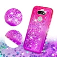 thumbnail image 3 of Case for LG Aristo 5/Phoenix 5/Tribute Monarch/Fortune 3/Risio 4/LG K31 Case with [Tempered Glass Screen Protector] SOGA Diamond Liquid Quicksand Cover Cute Girl Women Phone Case - Pink / Purple, 3 of 5