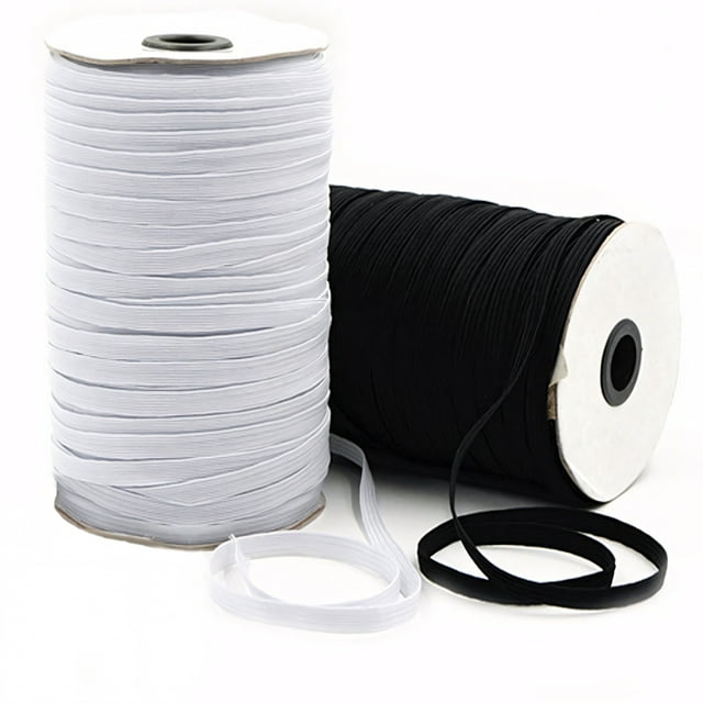 Elastic Cord/Band DIY 196 Yards 1/4" Width Elastic Cord Rope Sewing Stretch Knit Rope for Garment