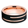 thumbnail image 2 of 8mm Rose Gold Tungsten Ring,Engagement Ring,Black Tungsten Ring,Tungsten Carbide Ring,Man's Ring, 2 of 4