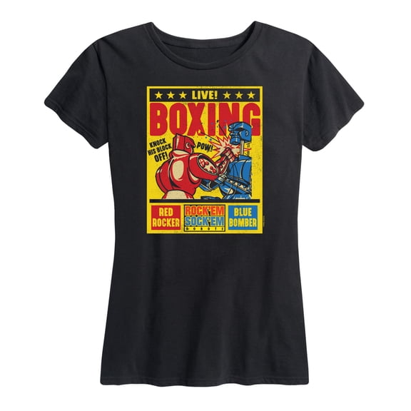 Rock 'Em Sock 'Em Robots - Live Boxing Poster - Women's Short Sleeve Graphic T-Shirt
