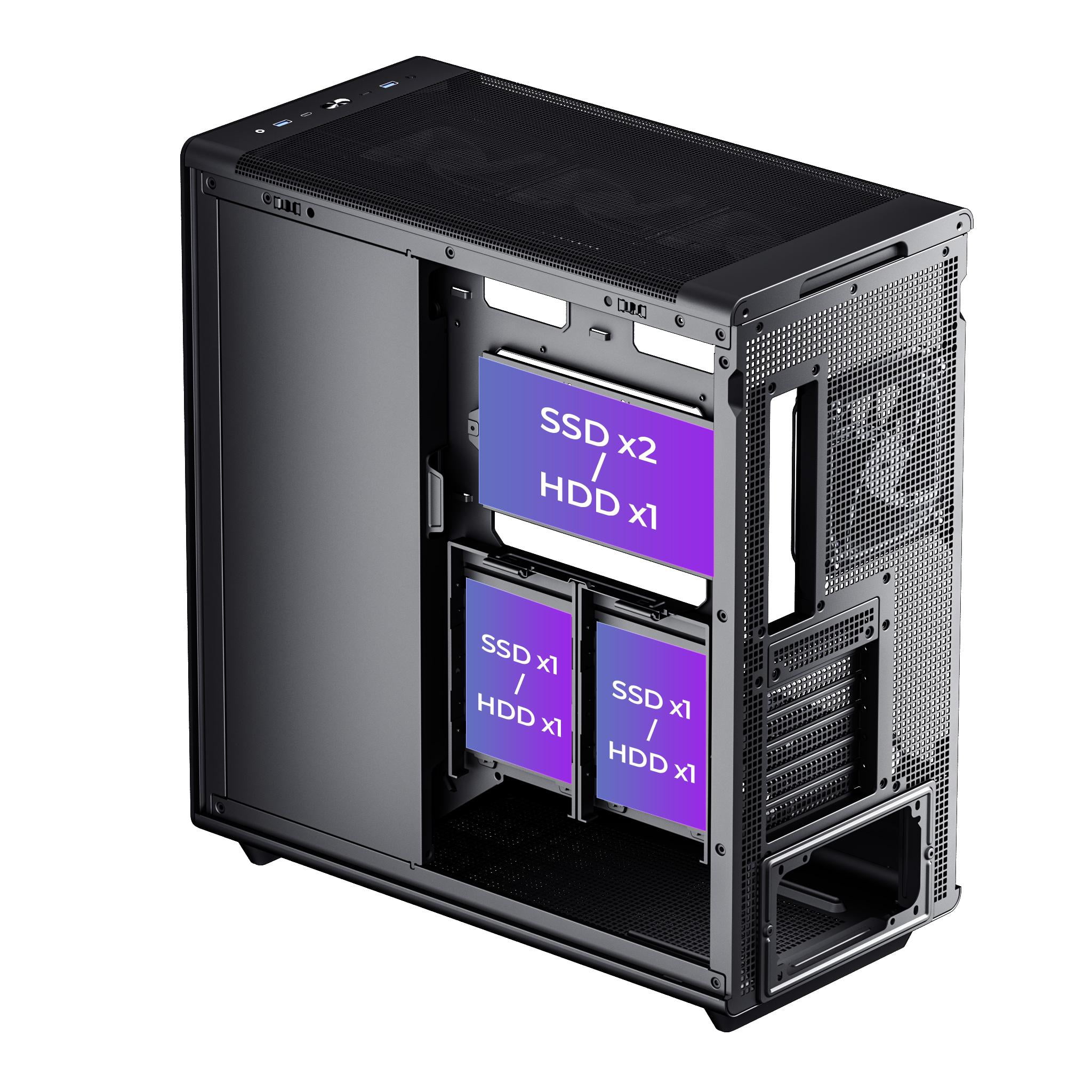 Rosewill Helium Air Mid Tower E-ATX Gaming Case, Mesh Panel, Tool-less, High-Airflow, Cable Management system, USB 3.1, included 1x 140mm PWM Fan, Black