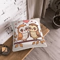 thumbnail image 3 of Velvet Decorative Throw Pillow Covers Set of 2, Soft Square Cushion Cover with Invisible Zipper Romance Love Owl Printing, 20"x20", 3 of 7