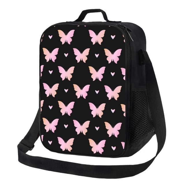 Fotbe Gradient Butterfly Lonchera Bolsa de Almuerzo para Hombres y Mujeres, Lonchera de Gran Capacidad, Bolsa de Almuerzo Reutilizable, Bolsa Térmica Aislante