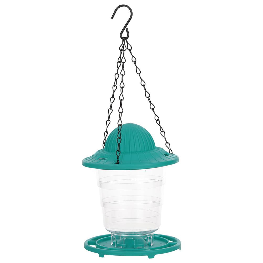 Hanging Bird Feeder Bird Seed Tray Foldable Plastic Feeder with Roof for Outdoor Garden Decor