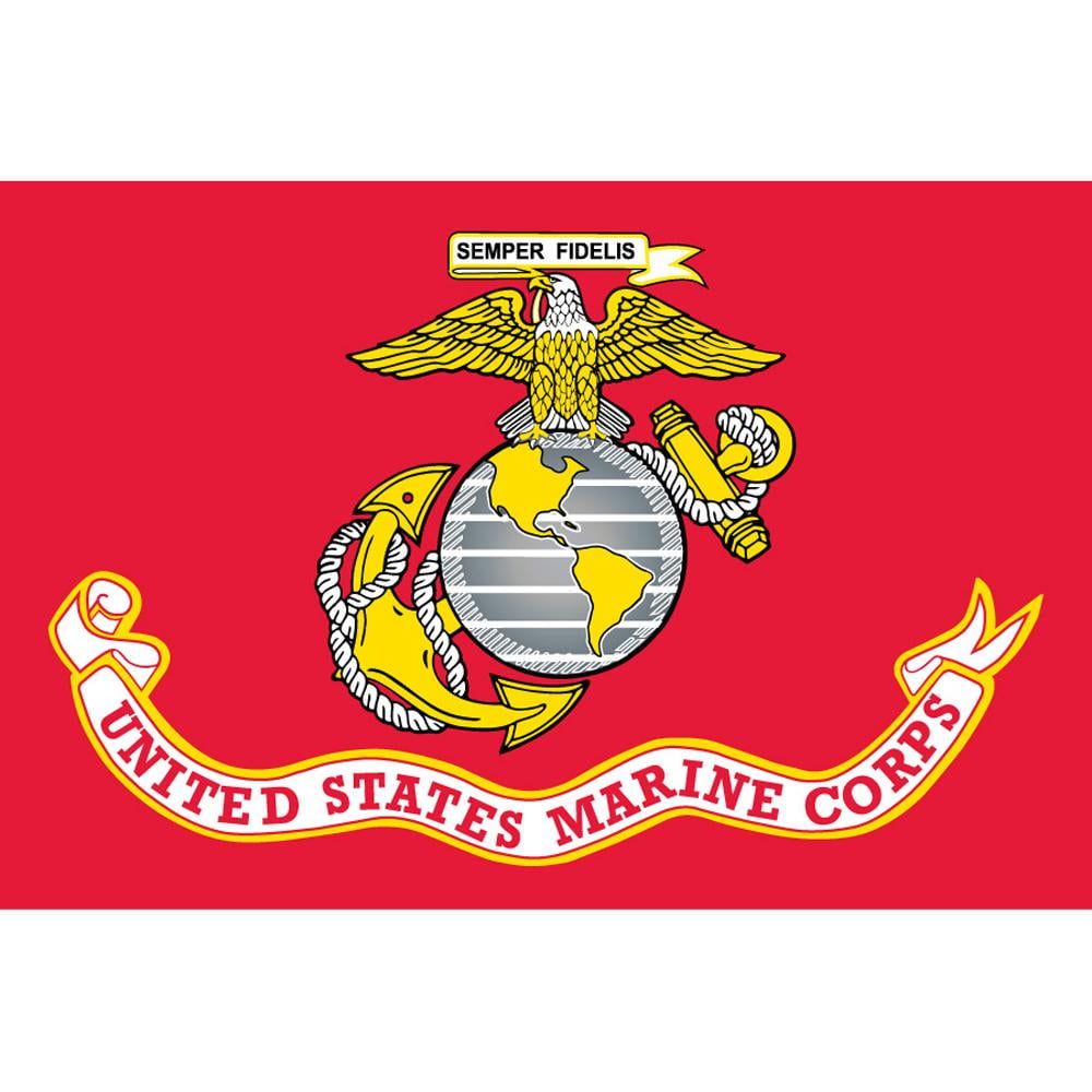 2 Pack 3x5 Marines EGA Marine Flag American Flag 3x5 Foot Grommets U.S 