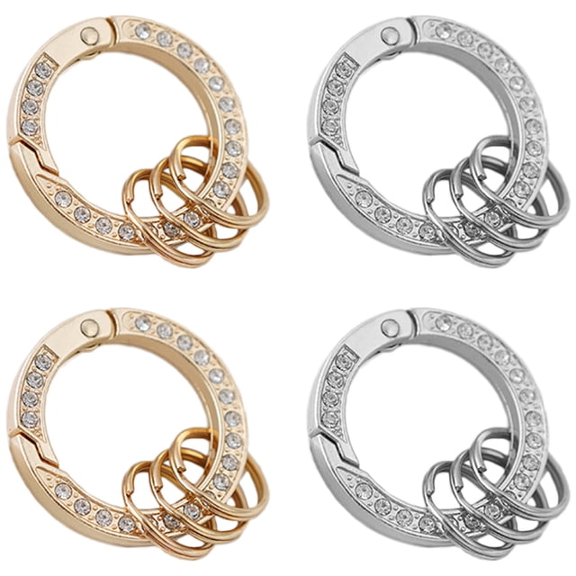 4 llaveros de diamantes de imitación, portátiles, para decorar el coche, para bolso o bolso.