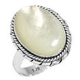 thumbnail image 1 of 925 Sterling Silver Ring For Women - Teens White Natural Mother Of Pearl Gemstone Silver Ring Size 7 April Birthstone Silver Ring Size 7 Christmas - Gift For Sister 925 Silver Gemstone Jewelry, 1 of 5