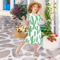 thumbnail image 4 of FORMRS Girls Short Sleeve Dress Summer Casual Round Neck A-line Beach Sundress, Sizes 2T-8T, Cactus Pattern, 4 of 8