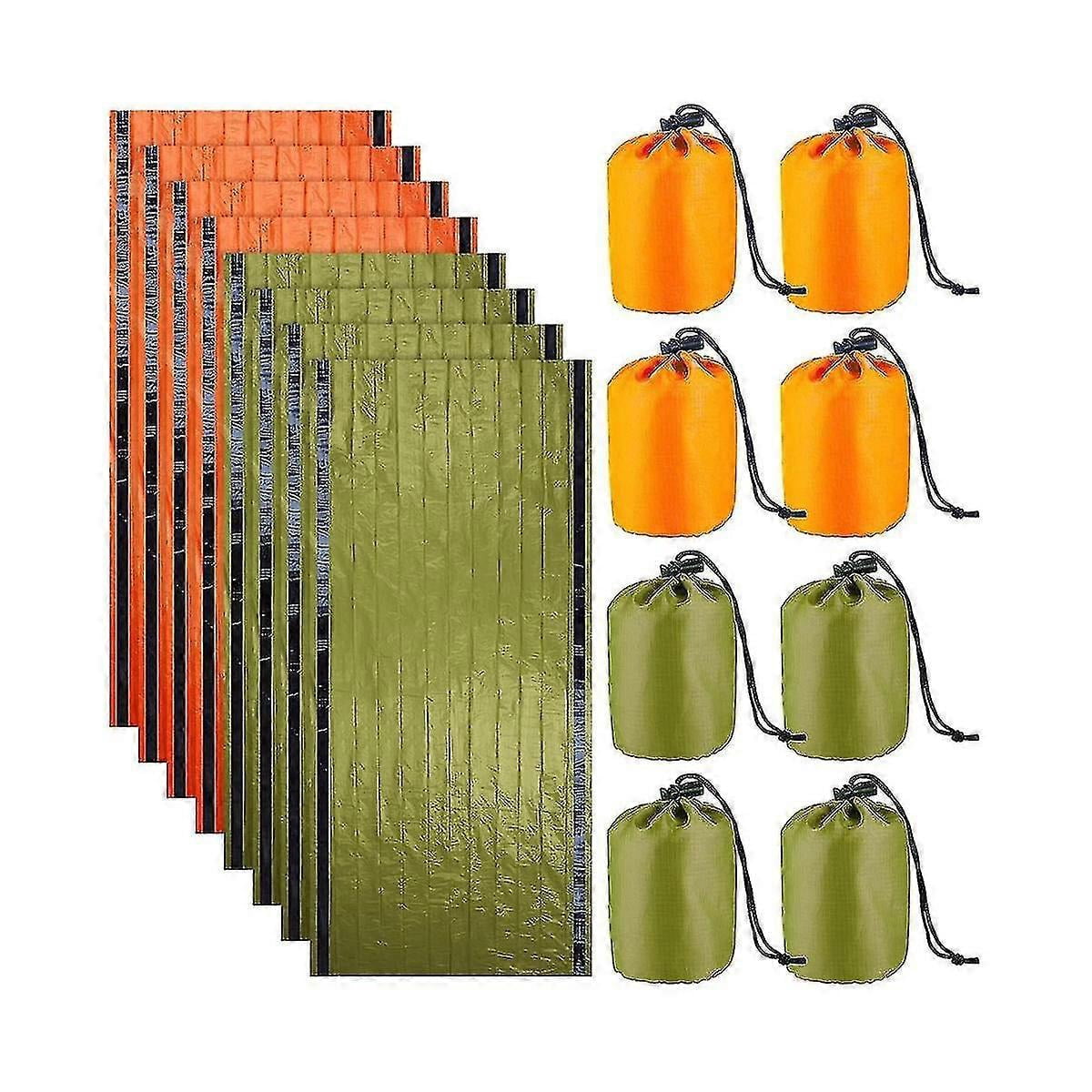 8 Pack Emergency Sleeping Bag Thermal Survival Sleeping Bag Waterproof For Outdoor Camping Hiking Banmo