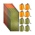 8 Pack Sac de couchage d'urgence Survie thermique sac de couchage Imperméable pour camping en plein air Banmo