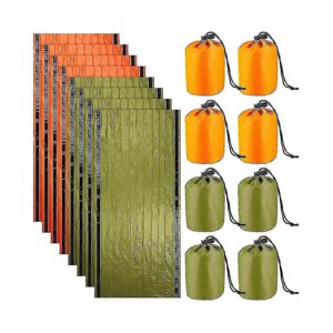 8 Pack Emergency Sleeping Bag Thermal Survival Sleeping Bag Waterproof For Outdoor Camping Hiking Banmo