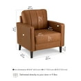 thumbnail image 7 of Bush Home Max 32W Accent Chair in Buffed Camel Vegan Leather, 7 of 7