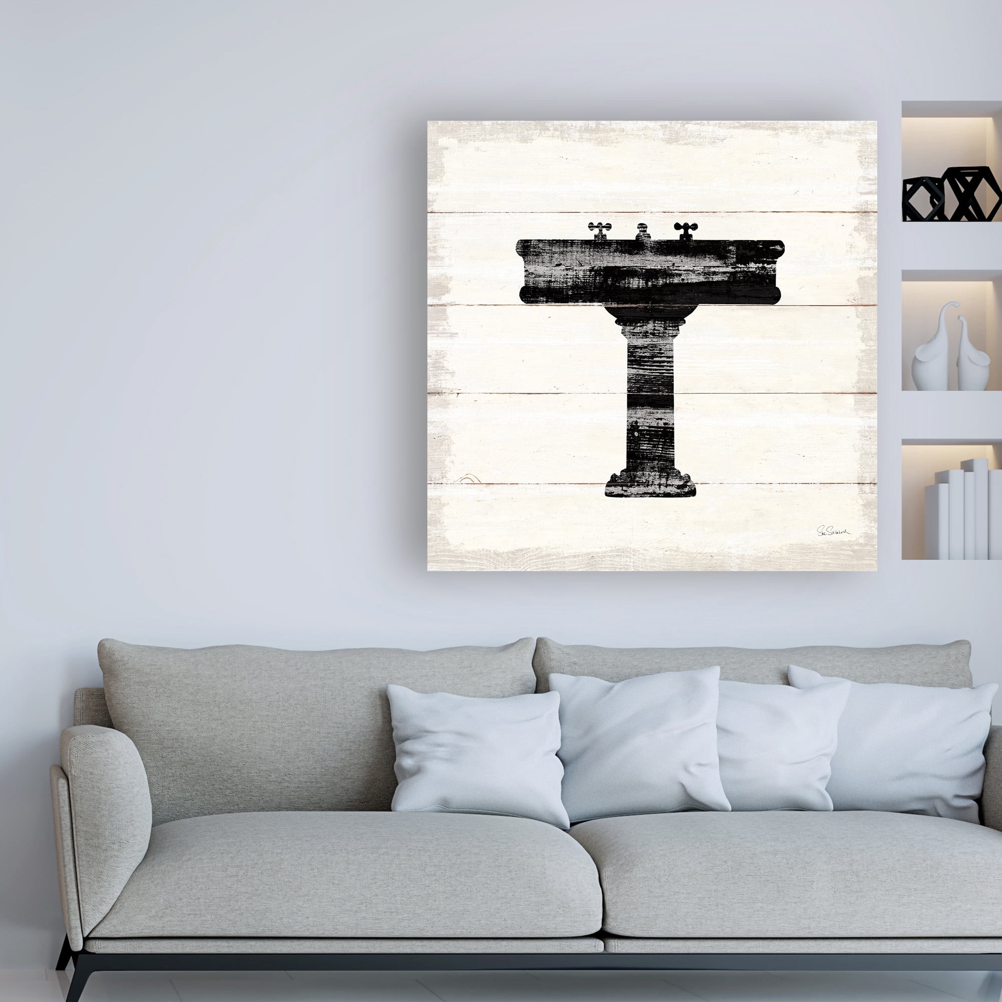 Trademark Fine Art 'Shiplap Bath II' Canvas Art by Sue Schlabach