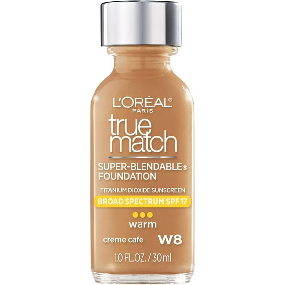 L'Oreal Paris Makeup True Match Super-Blendable Liquid Foundation - Crème Café W8 (1 Fl Oz, 1 Count)
