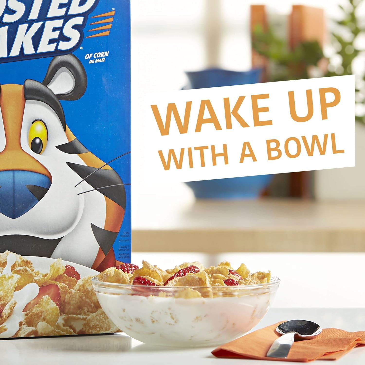 Kellogg's Frosted Flakes Original Breakfast Cereal, Large Size, 17.3 oz Box