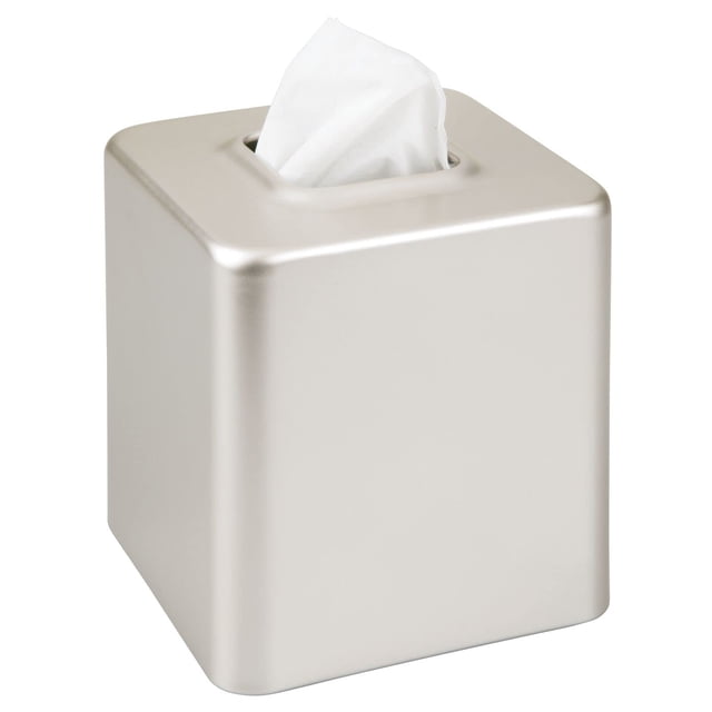 Funda para caja de pañuelos mDesign Unity Collection, acero satinado