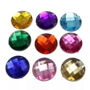 EOEMY 50 Acrylic Faceted Round Flatback Sewing Rhinestone Gems 18mm Sew On Beads-Royal Blue