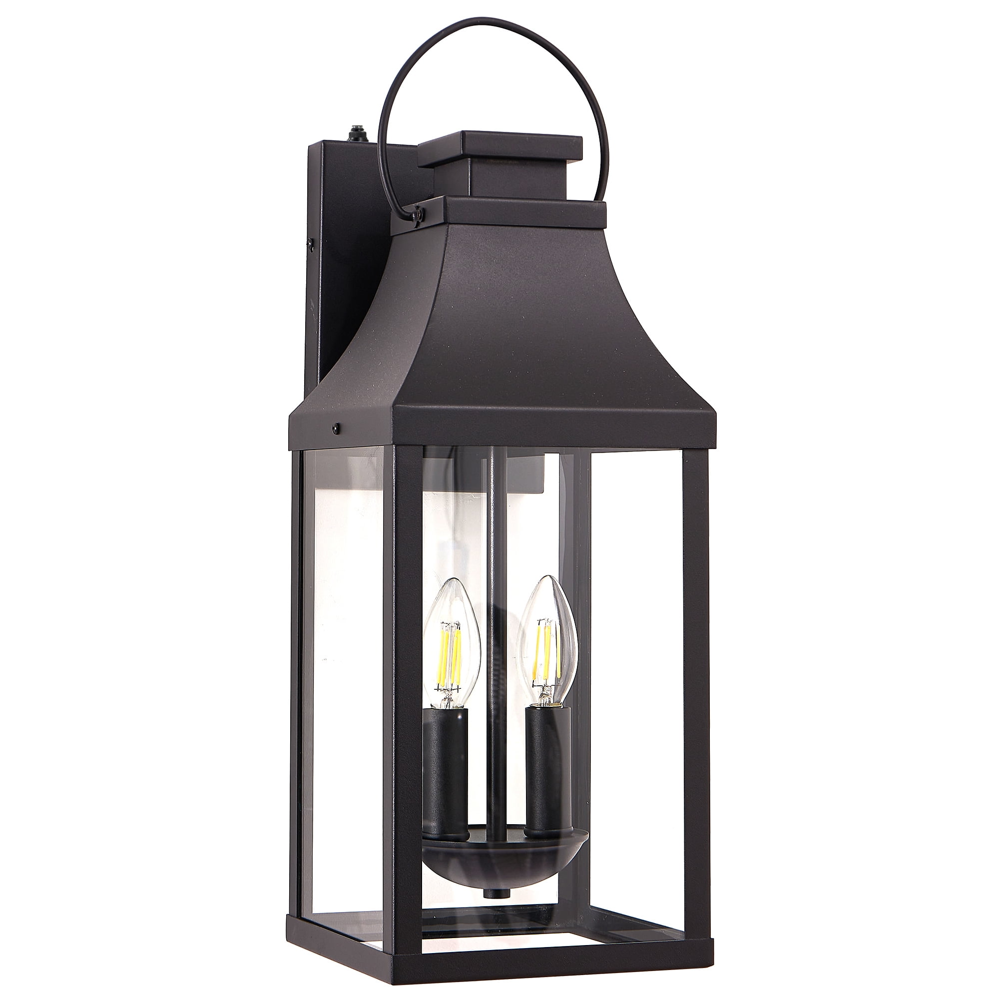 Leumius 1-Pack Outdoor Lighting Fixture, 20'' Large Porch Lights Outdoor Sconce Lights, 2-Light Black Exterior Lights for House Waterproof Outside Patio Lanterns for House Garage