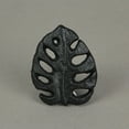 thumbnail image 4 of Zeckos Black Cast Iron Monstera Leaf Kitchen Drawer Pulls Set of 6, 4 of 5