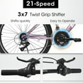 thumbnail image 5 of 24 Inch Mountain Bike, Disc/V Brakes 21 Speeds Women Bike, Sturdy Steel Frame and Suspension Fork, Stylish Adult and Teens Bicycle for Urban Trail Snow Commuter, 5 of 9