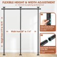 thumbnail image 2 of Room Divider No Drilling Curtain Rod Wall Divider for Room Separation, 4-10ft(H) 28-114inch(W) Adjustable, Heavy Duty Partition Space Separator Freestanding Tension Curtain Stand, Black, 2 of 7