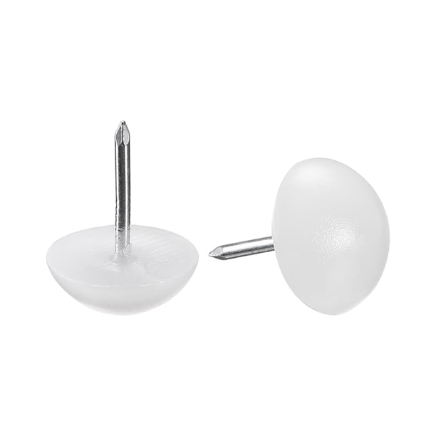 Protector de pata de silla de mesa Clavo deslizante para muebles 16mm Blanco Plástico 20pcs