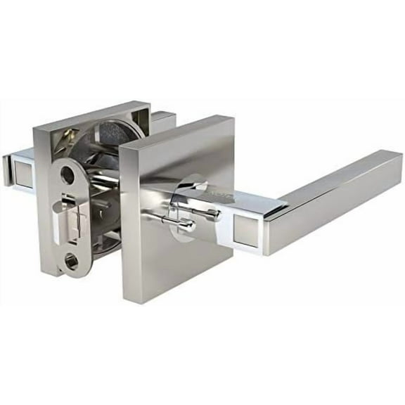 Avalon 0520 'Nika' - Modern Door Handle Lever Set in Satin Nickel Finish (Privacy/Passage)