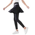 thumbnail image 3 of OSOLU Children Girls Pants Sports Solid Color Comfortable Stretch Knit Joggers Summer Activity Lightweight Leggings with Skirt Overlay Trendy Vibrant Trousers, 3 of 3