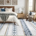 thumbnail image 2 of KoshiMe Area Rugs 9'x12', Low Pile Non-Slip Washable Rug for Living Room, Soft Boho Moroccan Neutral Geometric Indoor Rug for Bedroom Dining Room Office, Blue Brown, 2 of 8