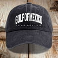 thumbnail image 3 of Womens Distressed Denim Washed Baseball Cap Gulf of Mexico Print Adjustable Casual Sun Hat for Her Black One Size, 3 of 3