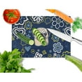 thumbnail image 2 of Caroline's Treasures BB5113LCB Blue Flowers Fawn Pug Glass Cutting Board Large, 12H x 16W, multicolor, 2 of 2