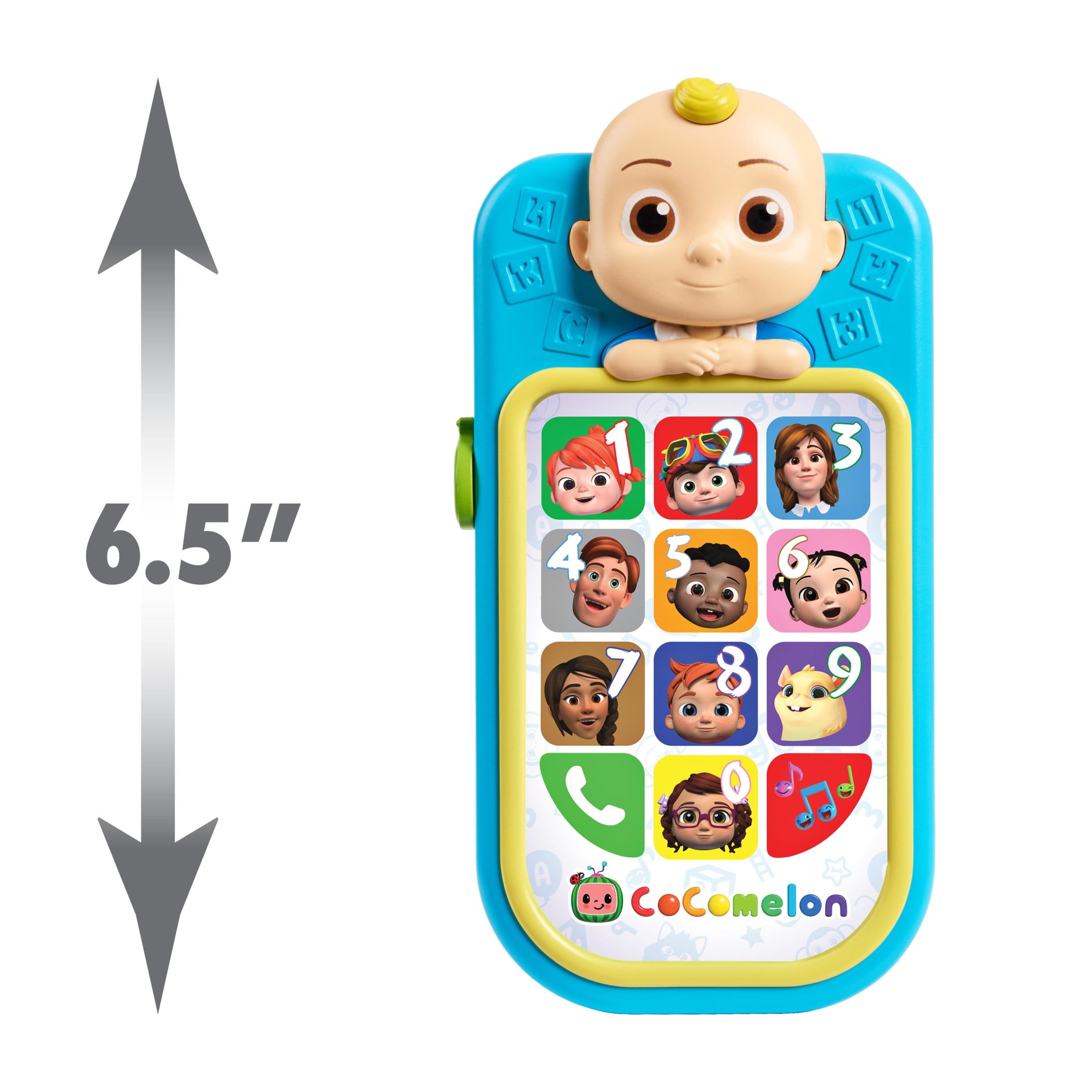 CoComelon JJ’s First Learning Toy Phone for Kids, Lights, Sounds, Music, Letters, Numbers, Colors, Shapes, and Weather, Kids Toys for Ages 18 month