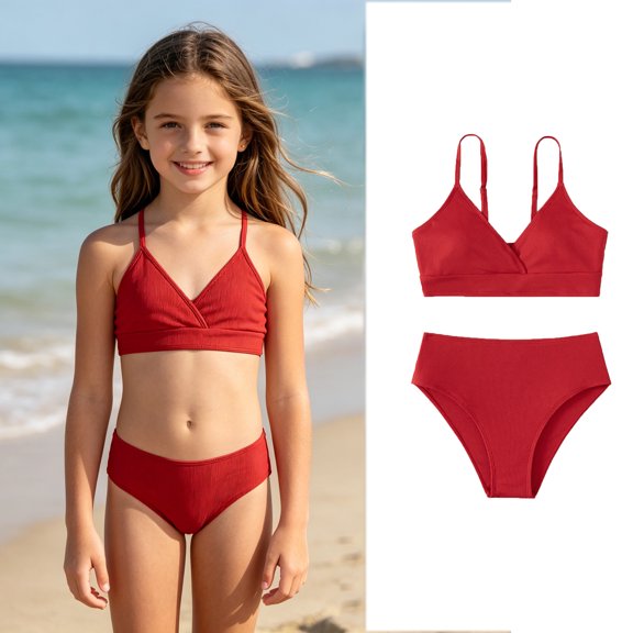 Kids Swimsuit Girls Swimsuit With Shorts 2 Piece Set Toddler Girl Bathing Suit Girls Sets Size 8-10 Years