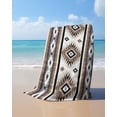 thumbnail image 4 of Brown Boho Beach Towels Oversized Super Absorbent, Southwestern Ethnic Aztec Retro Geometric Lightweight Bath Towel Quick Dry Sets For Bathroom/Pool/Rv Camping/Beach Play/Gym Room/Picnic 30"x60", 4 of 8