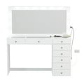 thumbnail image 4 of Boahaus  Makeup Vanity Desk Glass Top 8 Drawers Crystal Knobs Lighted Mirror White-Crystal Knobs, 4 of 5