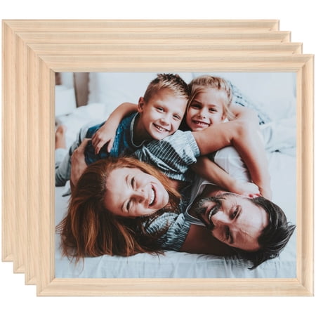 ArtToFrames 8" x 11" Clear Stain Picture Frame, 8.5x11 inch White Wood Poster Frame (WOM-4091), 4 Pack