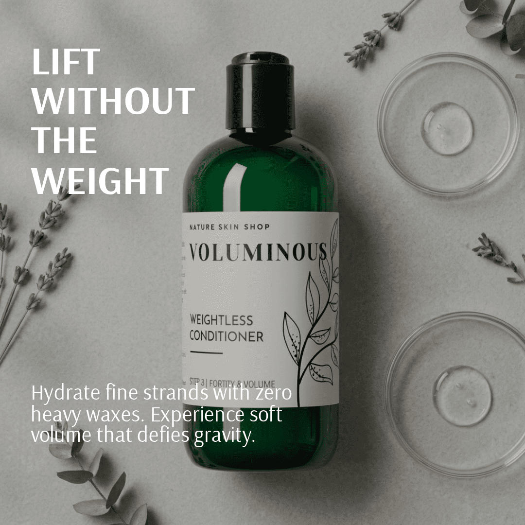 Nature Skin Shop Voluminous Thickening Daily Shampoo with Dead Sea Salt & Rice Protein, Sulfate-Free