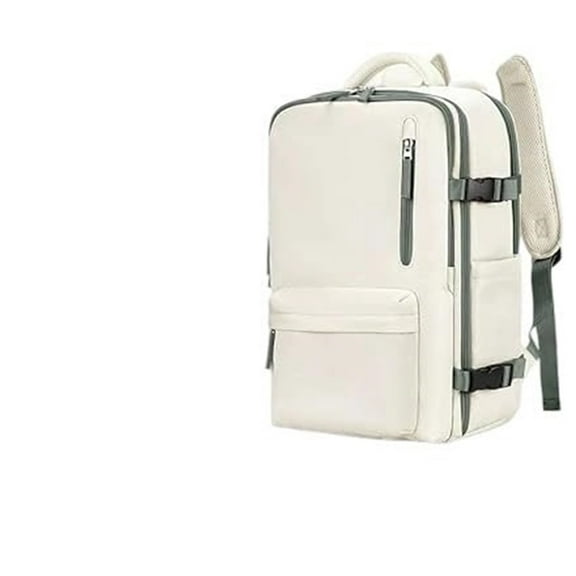 Vacuum Travel Backpack with Pump for Women, Personal Item Carry on Backpacks Flight Approveds for Men,Laptop Waterproof Work Compression bags Casual Daypack BeigeGreen