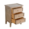 thumbnail image 3 of Rena End Table with 3 Drawers, 19 Inch Distressed Brown Mahogany Wood, 3 of 5