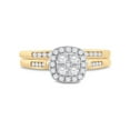 thumbnail image 2 of 14kt Yellow Gold Round Diamond Cluster Bridal Wedding Ring Band Set 1/2 Cttw, 2 of 4