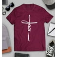 thumbnail image 3 of S4E Men's Jesus Cross Religious T-Shirt XXX-Large Maroon, 3 of 4